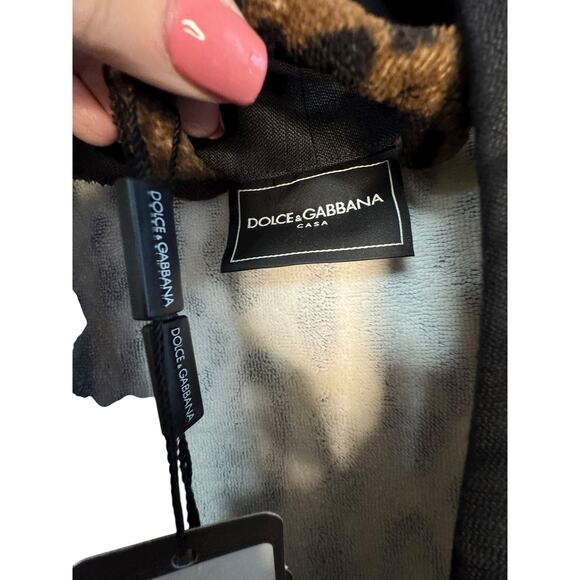 Dolce & Gabbana NWT Terry Cotton Bath Robe in Leopard Print Size M - Picture 5 of 11